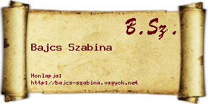 Bajcs Szabina névjegykártya